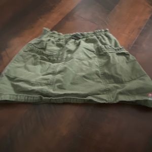 green laced, mini floral skirt